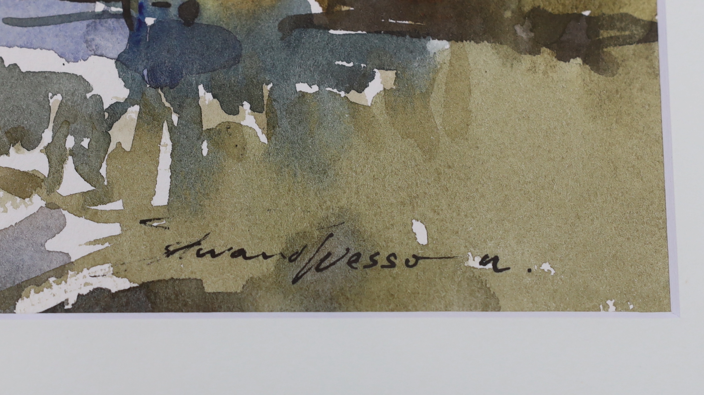 Edward Wesson (1910-1983), watercolour, 'Red Point Moors', signed, 49cm x 31cm